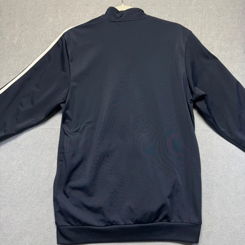 Adidas Track‎ Jacket Mens Full Zip Black  White Stripes Athleisure Size M